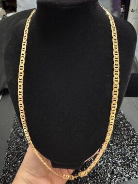 18K Gold Filled Mariner Gucci Chain Necklace 27” Unisex Design - NWOT